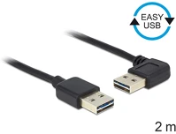 Delock 85557 Easy-usb a - easy-usb m/m adatkábel 2m fekete egyenes/90° kép
