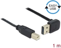 Delock 85558 Easy-usb a -> usb-b 2.0 m/m adatkábel 1m fekete 90°/egyenes kép