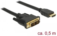 Delock DVI 18+1 Kábel dvi 18+1 csatlakozódugóval > hdmi-a csatlakozódugóval, 3 m, fekete kép