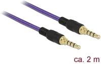 Delock 85599 jack stereo 3,5mm (4pin) -> jack stereo 3,5mm (4pin) m/m audio kábel 2m kép
