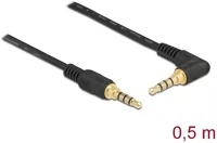 Delock 85607 sztereó jack kábel 3,5 mm 4 tűs férfi > férfi szögben hajlított 1m kép