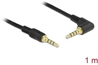 Delock 85610 sztereó jack kábel 3,5 mm 4 tűs férfi > férfi szögben hajlított 1m kép