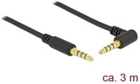 Delock 85616 jack stereo 3,5mm (4pin) -> jack stereo 3,5mm (4pin) m/m audio kábel 3m kép