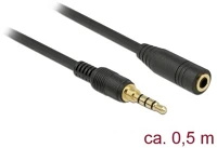 Delock 85627 jack stereo 3,5mm (4pin) -> jack stereo 3,5mm (4pin) m/f audio kábel kép