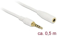 Delock 85628 jack stereo 3,5mm (4pin) -> jack stereo 3,5mm (4pin) m/f audio kábel 0.5m kép