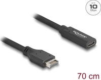 Delock 85666 Usb-e a key -> usb-c 3.2 gen2 m/f adatkábel 0.7m fekete kép