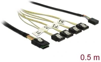 Delock 85674 Sas mini sff-8087 -> 4db sata m/f adatkábel 0.5m kép