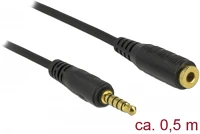 Delock 85700 Audio kábel 0,5 m 3.5mm fekete kép