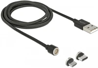 Delock 85723 Usb kábel 1,1 m usb 2.0 usb a usb c/micro-usb b fekete kép