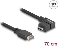Delock 85759 Usb-e a key -> usb-c 3.2 gen2 m/f adatkábel 0.7m fekete egyenes/90° kép