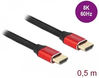 Delock 85772 50cm ultra nagy sebességű hdmi 48gbps 8k 60hz piros kábel kép
