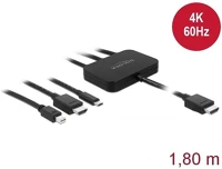Delock 85830 Hdmi displayport mini usb-c -> hdmi 2.0 m/m adapter 1.8m fekete kép