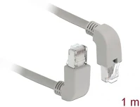 Delock 85862 Rj45 cat6 s/ftp -> rj45 cat6 s/ftp m/m adatkábel 1m szürke 90° fel/le kép