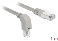 Delock 85874 Rj45 cat6a s/ftp -> rj45 cat6a s/ftp m/m adatkábel 1m szürke 90° egyenes/le kép