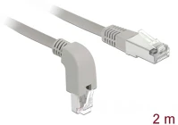 Delock 85875 Rj45 cat6a s/ftp -> rj45 cat6a s/ftp m/m adatkábel 2m szürke 90° egyenes/le kép