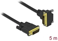 Delock 85896 Dvi-i -> dvi-i m/m video kábel 5m fekete egyenes/90° le kép