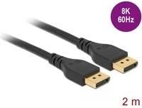 Delock 85910 Displayport 1.4 -> displayport 1.4 m/m video kábel 2m fekete kép