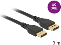 Delock 85911 Displayport 1.4 -> displayport 1.4 m/m video kábel 3m fekete kép