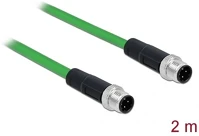Delock 85918 M12 4pin d-code -> m12 4pin d-code m/m adatkábel 2m zöld kép