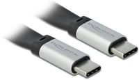 Delock 85926 Usb-c 3.2 gen2 -> usb-c 3.2 gen2 m/m adatkábel 0.22m fekete pd 3a e-marker kép