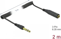 Delock 85938 Audio kábel 2 m 6.35mm fekete kép
