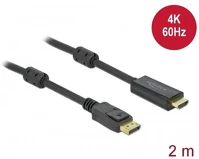 Delock 1.2 TO Kábel displayport 1.2 to hdmi 4k 60hz aktív, 2m