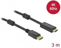 Delock 4K 60 HZ 3 Delock Aktív DisplayPort 1.2 - HDMI kábel 4K 60 Hz 3 méter hosszú