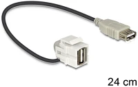 Delock 86327 Keystone modul usb 2.0 a anya > usb 2.0 a anya 110  kábellel kép