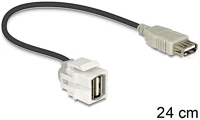 Delock 86329 Keystone modul usb 2.0 a anya > usb 2.0 a anya 250  kábellel kép