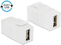 Delock EASY-USB 2.0 A Easy-usb a - easy-usb f/f keystone modul fehér kép