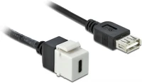 Delock 86391 Usb-a 2.0 -> usb-c f/f keystone modul 0.25m fehér kép