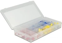 Delock 86513 Kábelcsatlakozási alakítók rendszerező dobozban, 170 darabos, színes kép