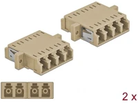 Delock 86540 Lc quad -> lc quad f/f adapter bézs multi-mode om1/om2, 2db kép