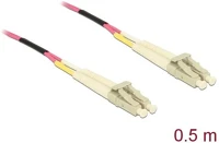 Delock 86544 Lc duplex -> lc duplex m/m adatkábel 0.5m rózsaszín multi-mode om4 kép