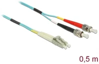 Delock 86566 Lc duplex -> st duplex m/m adatkábel 0.5m kék multi-mode om3 kép