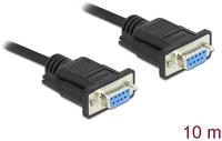 Delock 86604 Serial rs-232 db9 f/f adatkábel 10m fekete null modem kép