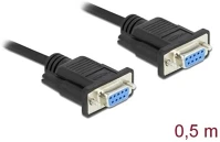 Delock 86614 Serial rs-232 db9 -> serial rs-232 db9 f/f adatkábel 0.5m fekete null modem kép
