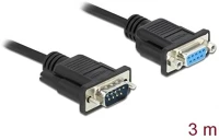 Delock 86617 Serial rs-232 db9 -> serial rs-232 db9 m/f adatkábel 3m fekete null modem kép