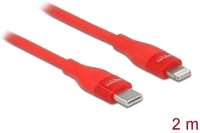 Delock 86635 Usb-c -> lightning m/m adatkábel 2m piros mfi kép