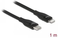 Delock 86637 Usb-c -> lightning m/m adatkábel 1m fekete mfi kép