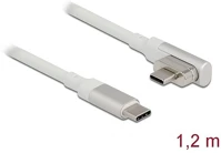 Delock 86703 Usb-c / thunderbolt -> usb-c m/m adatkábel 1.2m fehér egyees/90°