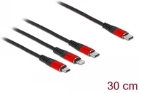 Delock 86710 Usb-c -> lightning usb-c usb-b 2.0 micro m/m töltőkábel 0.3m fekete kép