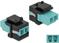 Delock 86720 Lc duplex -> lc duplex f/f keystone modul fekete-kék multi-mode kép