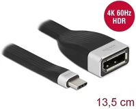 Delock 86731 Usb-c / thunderbolt -> displayport 1.2 m/f adapter 0.14m fekete dp alt mode