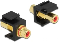 Delock 86744 Rca -> rca f/f keystone modul fekete-piros kép