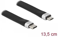 Delock USB 2.0 FPC 13,5cm usb 2.0 usb-c - microusb pd3 fpc lapos kábel kép