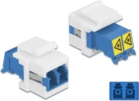 Delock 86834 Lc duplex -> lc duplex f/f keystone modul fehér-kék single-mode, laser protection kép