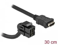 Delock HDMI-CSATLAKOZÓHÜVELY 110 > HDMI-CSATLAKOZÓHÜVELY Delock Keystone modul, HDMI-csatlakozóhüvely 110 > HDMI-csatlakozóhüvely, kábellel fekete kép