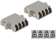 Delock 86875 Lc quad -> lc quad f/f adapter fém single-mode kép