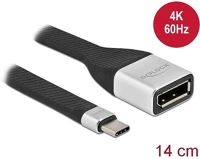 Delock 86934 Usb-c / thunderbolt -> displayport 1.2 m/f adapter 0.14m fekete dp alt mode